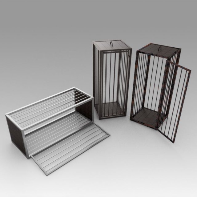 Medieval cages 3D Model