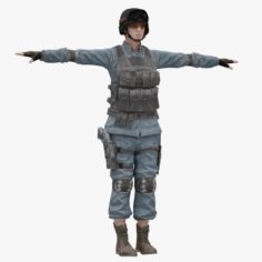 Female 01 Rigged T-Pose Lowpoly 3D Model
