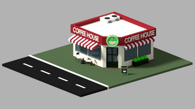 Koffee Haus Low Poly 3D Model