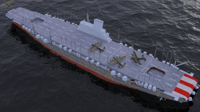 Japanese aircraft carrier Shinano 3D Model