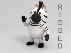 Rigged Zebra Character 3D 3D Model