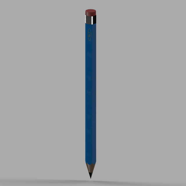Pencil with eraser 3D Model