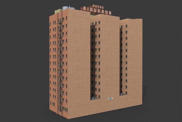 Figueroa Hotel Building 3D Model