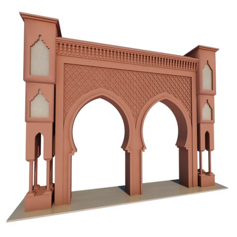 Traditional Moroccan Door Fes City 2 3D Model