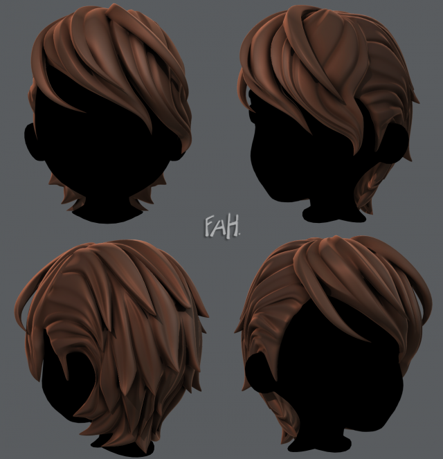 3D Hair style for boy V19 3D Model