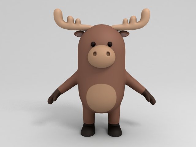 Cartoon Moose 3D Model