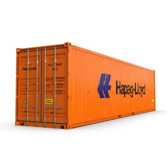 40 feet High Cube Hapag Lloyd shipping container 3D Model