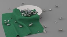 Saucer with diamonds 3D Model
