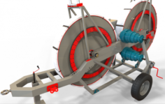 10ton Hydraulic Tensioner 25 mt diameter wheels 3D Model