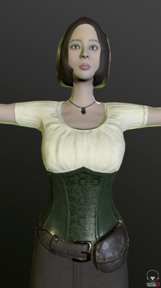 Steampunk girl 3D Model
