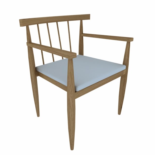 Chair wood Orleans 3D Model