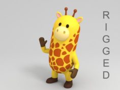 Rigged Cartoon Giraffe model 3D Model