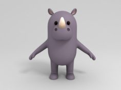 Cartoon Rhinoceros 3D 3D Model