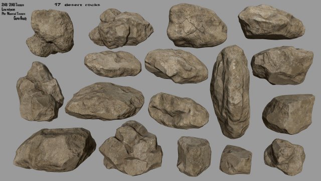 Sesert rocks 3D Model