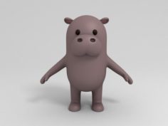 Cartoon Hippopotamus 3D Model
