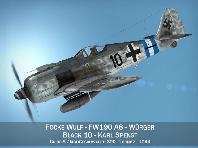 Focke Wulf – FW190 A8 – Black 10 3D Model