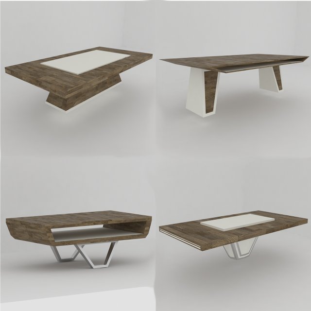 4 modern coffee tables 3D Model