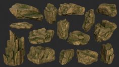 Gold rocks 3D Model
