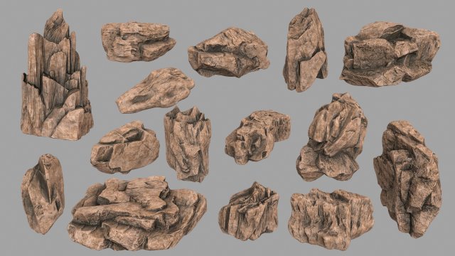 Desert rocks 3D Model
