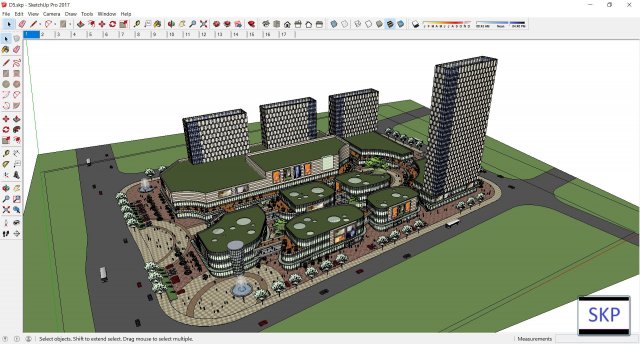 Sketchup Commercial and office residential complex D5 3D Model