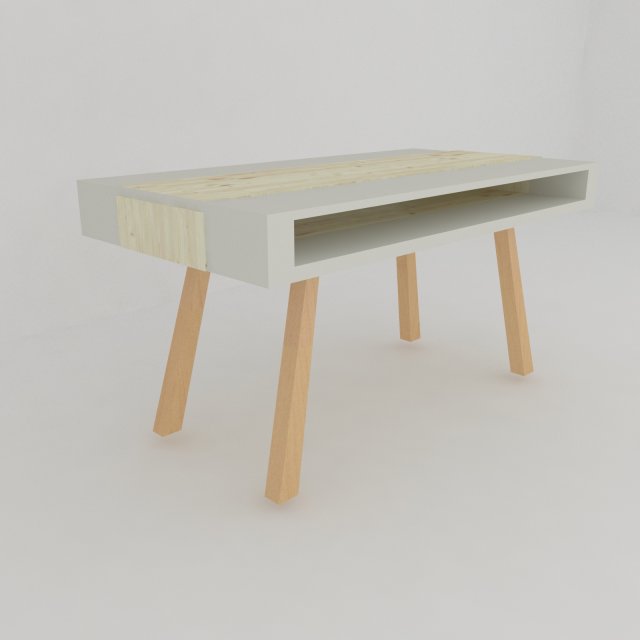 Scandinavian style dining table 3D Model