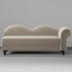 Upholstered Chaise Lounge realistic 3D Model