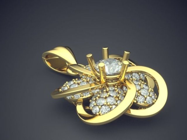 Gold pendant fashion 3D Model