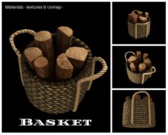 Wood basket 3D Model