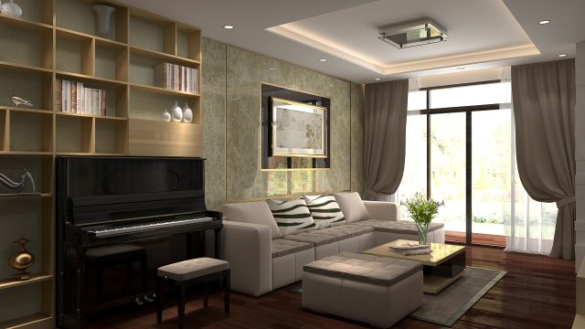 Apartment livingroom small 3D Model