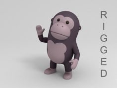 Rigged Cartoon Gorilla 3D 3D Model