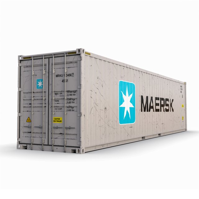 40 feet High Cube Maersk shipping container 3D Model