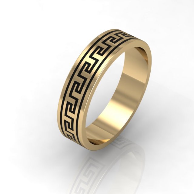 Fashion greek wedding ring 3D Model