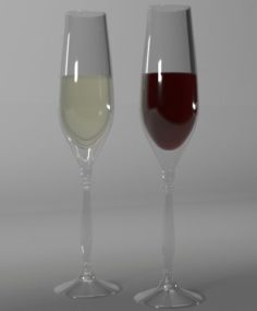 Two wineglasses 3D Model
