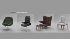 Leather chair collection 3D Model