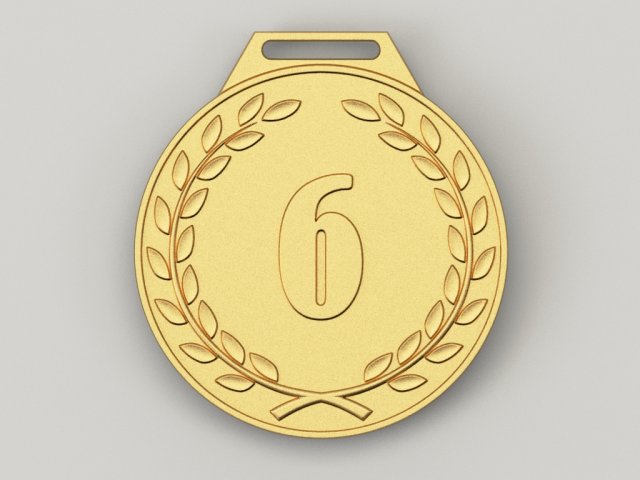 6 years anniversary medal 3D Model