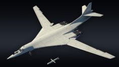 Tu-160 supersonic bomber with Kh-55 missile 3D Model
