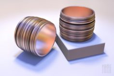 Gold ring striped 3D Model