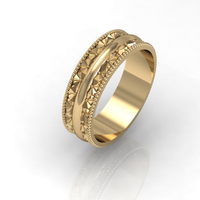 Wedding ring with diamond face 3D Model