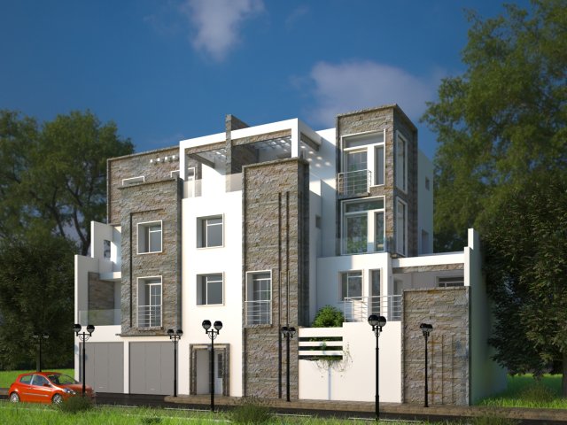 Villa exterior visualisation 3D Model