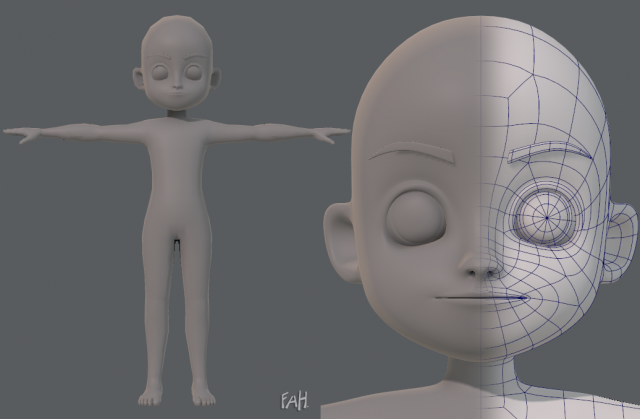 Base mesh boy character V05 3D Model