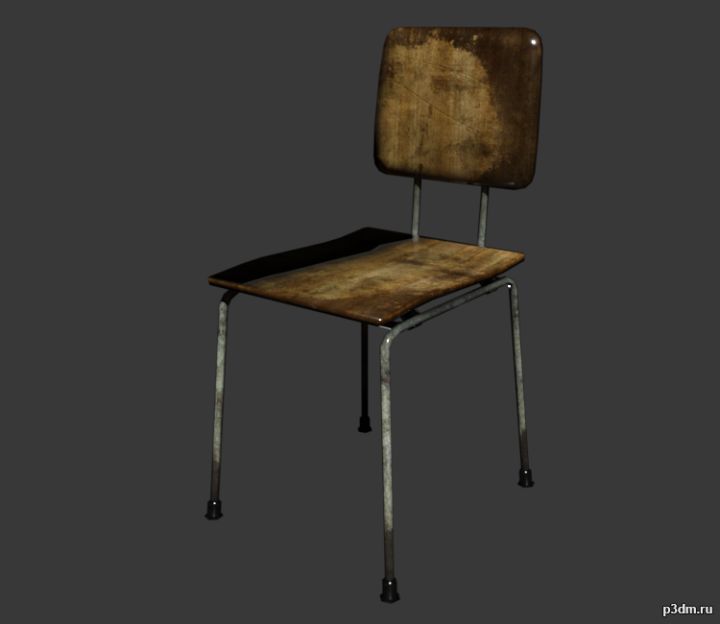 School Chair 3D Model