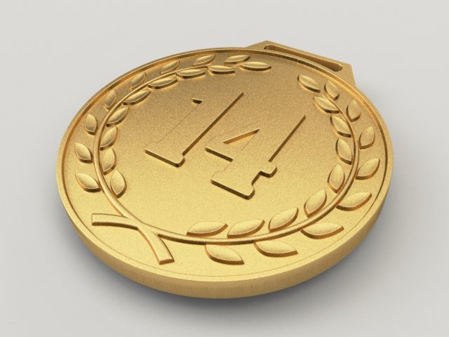 14 years anniversary medal 3D Model