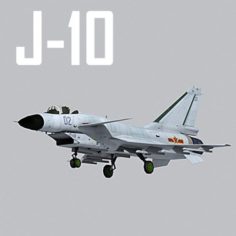 Chinese Air Force J-10 Fighter low polygon 3D Model