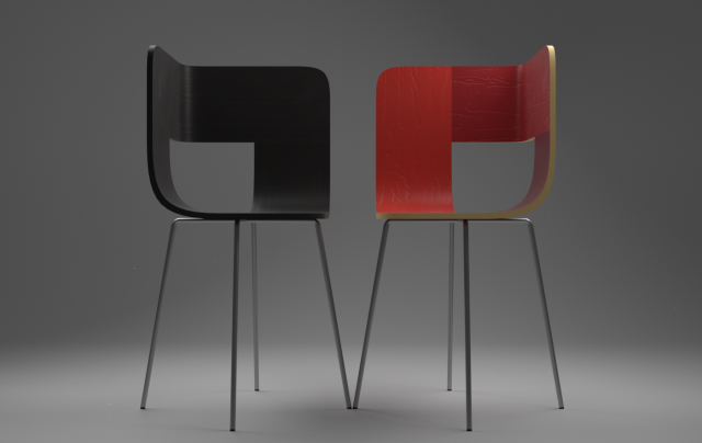 Tria Wood Chair 3D Model