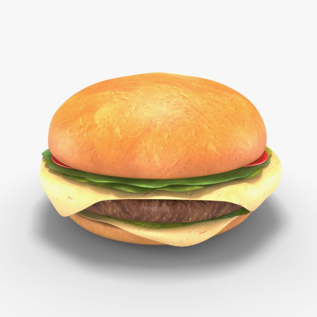 Low Poly Hamburger 3D Model