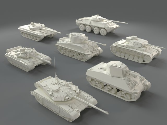 Tanks7 pieces – part-1 3D Model