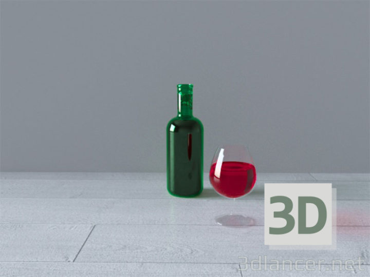 3D-Model 
Bottle and glass