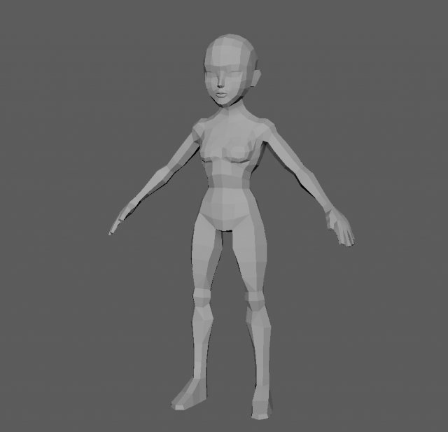 Base woman lowpoly 3D Model