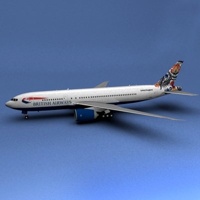 Boeing 777 British Airways Polar 3D Model