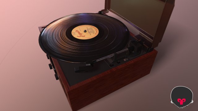 Vinyl Player Lowpoly 3D Model